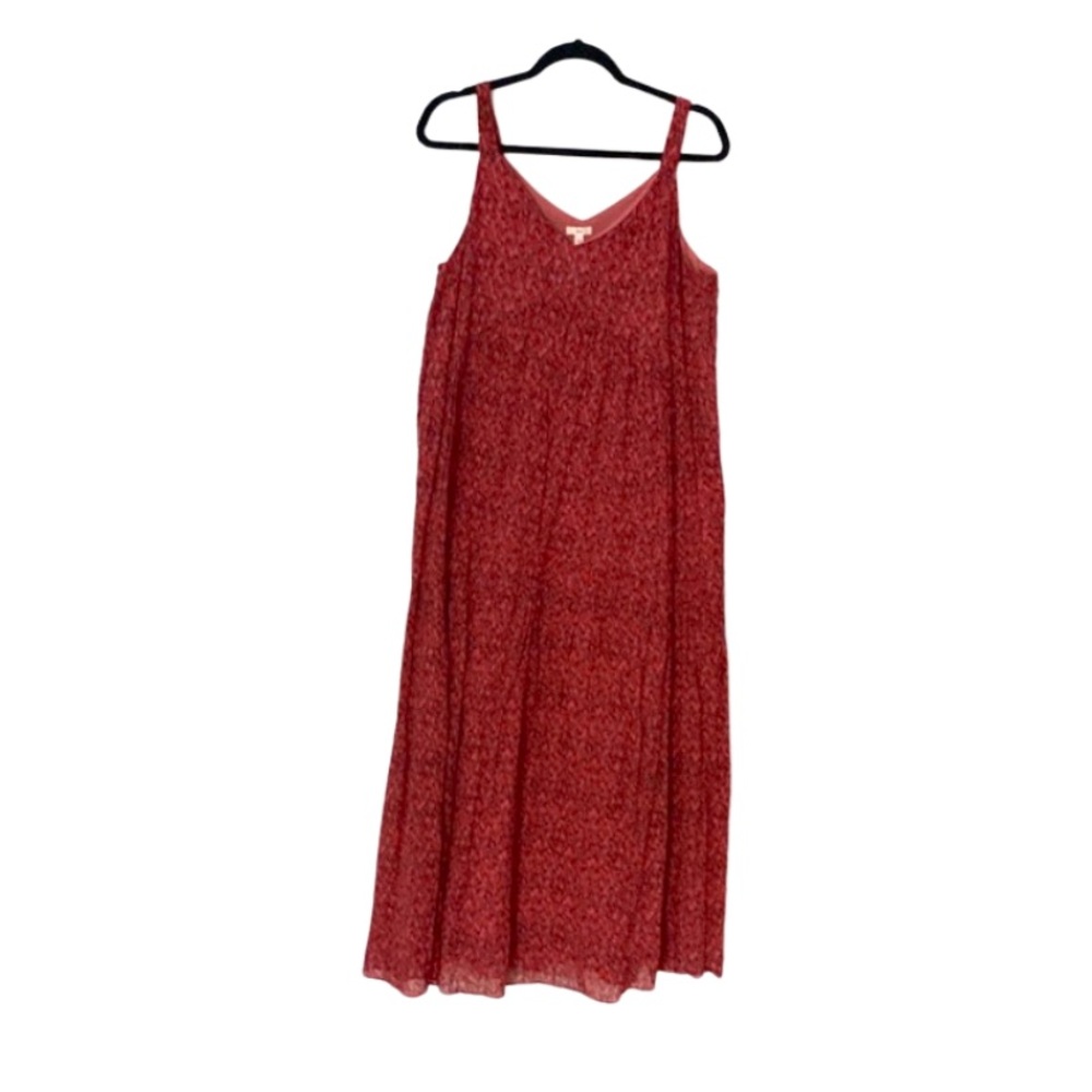 Joie Tea Rose Red Bondi Tiered 100% Cotton Midi Maxi Dress